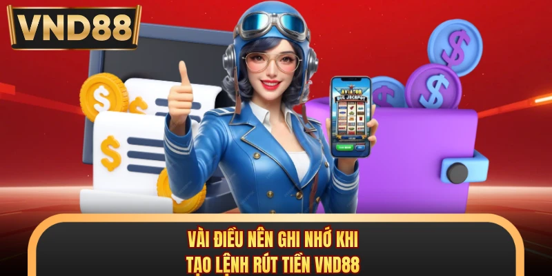 Vài điều nên ghi nhớ khi tạo lệnh rút tiền VND88